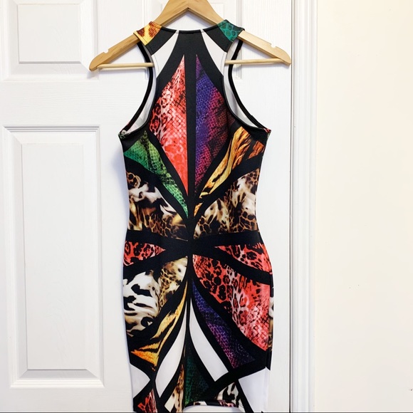 First Look Sleeveless Mini Dress Multi Colour Animal Print Size Small - Picture 5 of 6